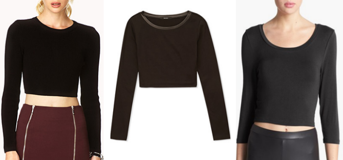 black cropped tops