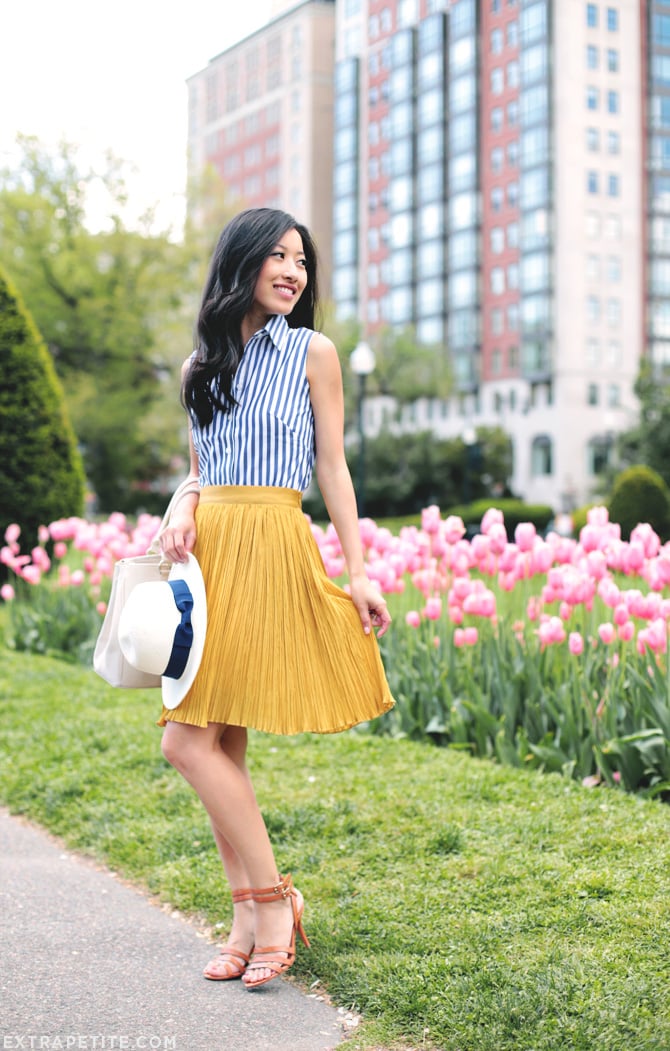 blue stripes yellow pleats4