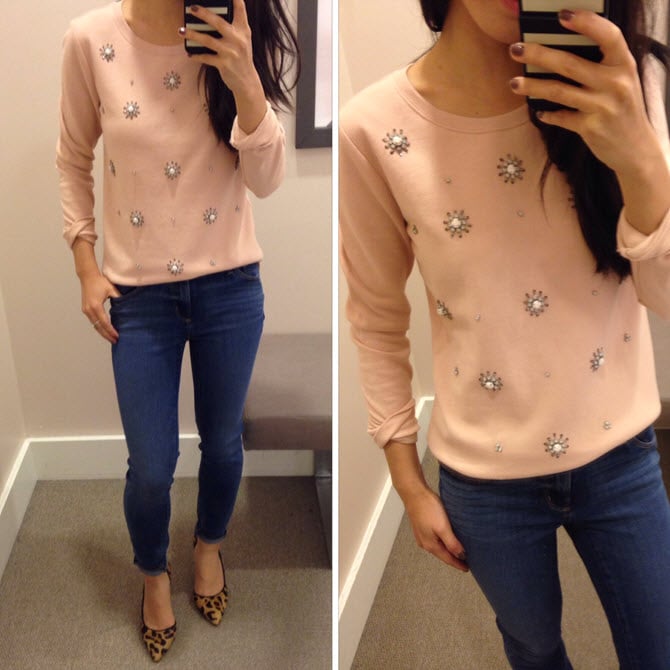 loft jewel sweatshirt petite