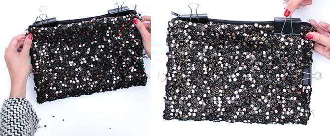 DIY sequin clutch 3