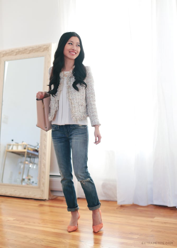 coral pumps tweed jacket