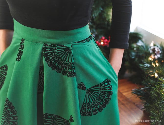 modcloth retro b jones pine fit flare skirt