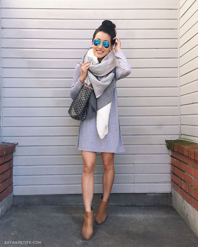 casual tourist outfit swing dress scarf san francisco