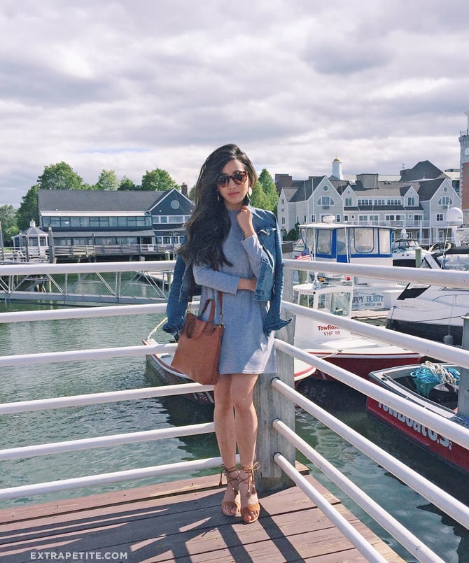 boston summer casual outfit swing dress gladiator sandals