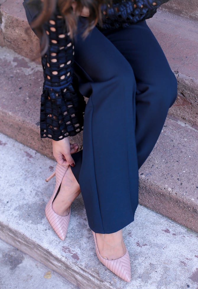 ann taylor nude pink pointed work pumps