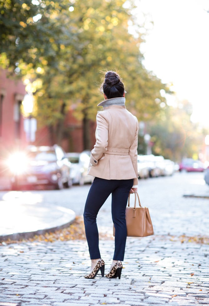 Banana Republic melton short wool trench coat sloan pants