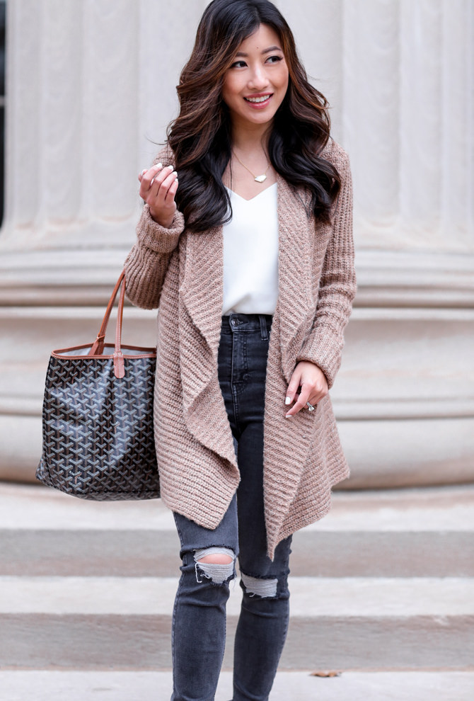 waterfall cardigan topshop jamie jeans extra petite