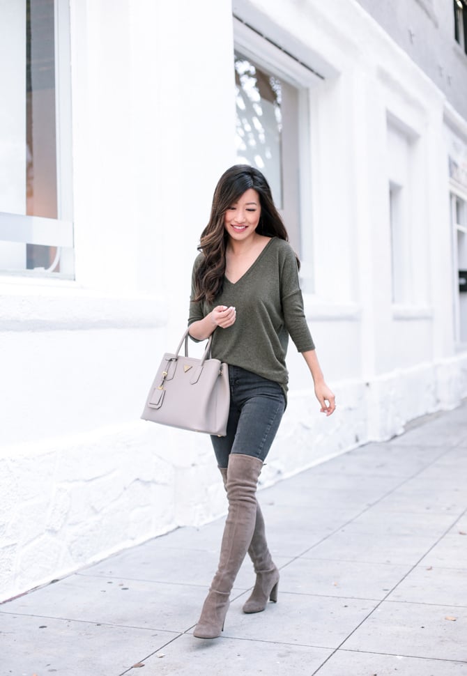 prada gray saffiano cuir double bag review