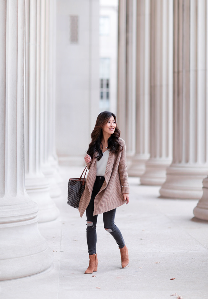 camel cardigan ankle boots topshop jamie jeans extra petite