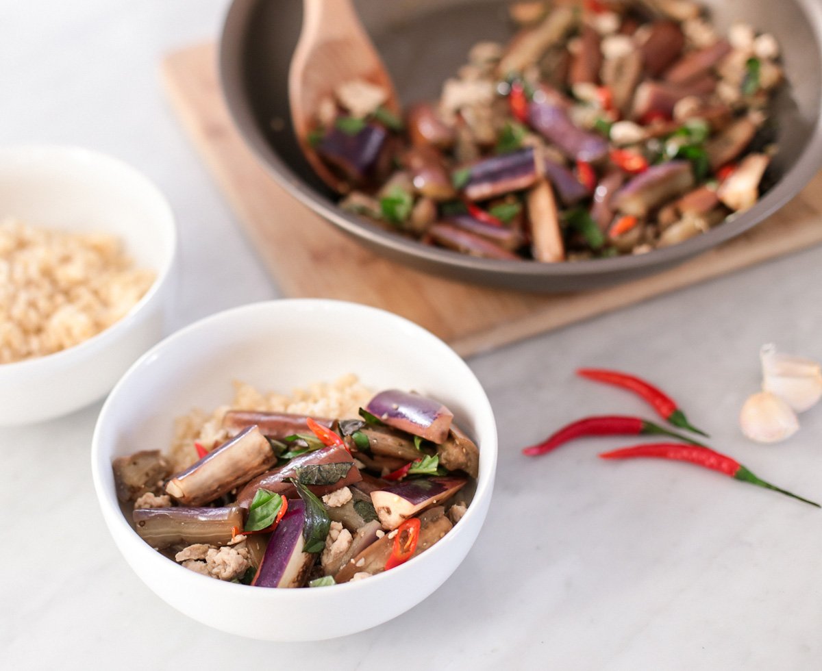 thai food chinese eggplant basil chili dish easy recipe