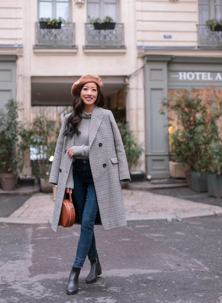 topshop jamie jeans check coat petite fashion