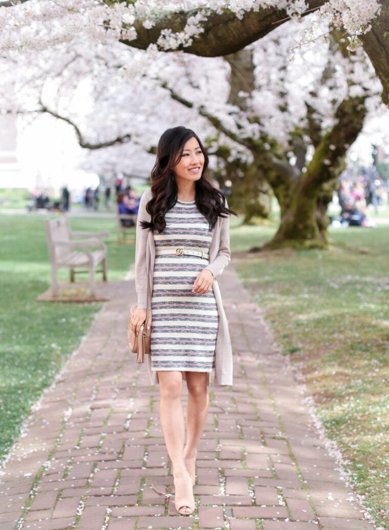 madewell striped dress petite fashion blog