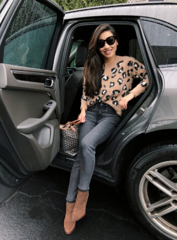 leopard sweater everlane mid rise ankle jeans for petite review