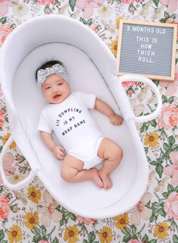 baby monthly photo mini scout swaddle design dua billia bassinet