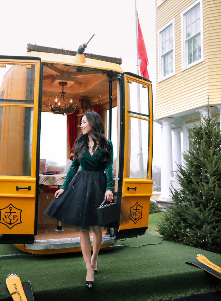 christmas new years eve holiday party outfit tulle skirt petites