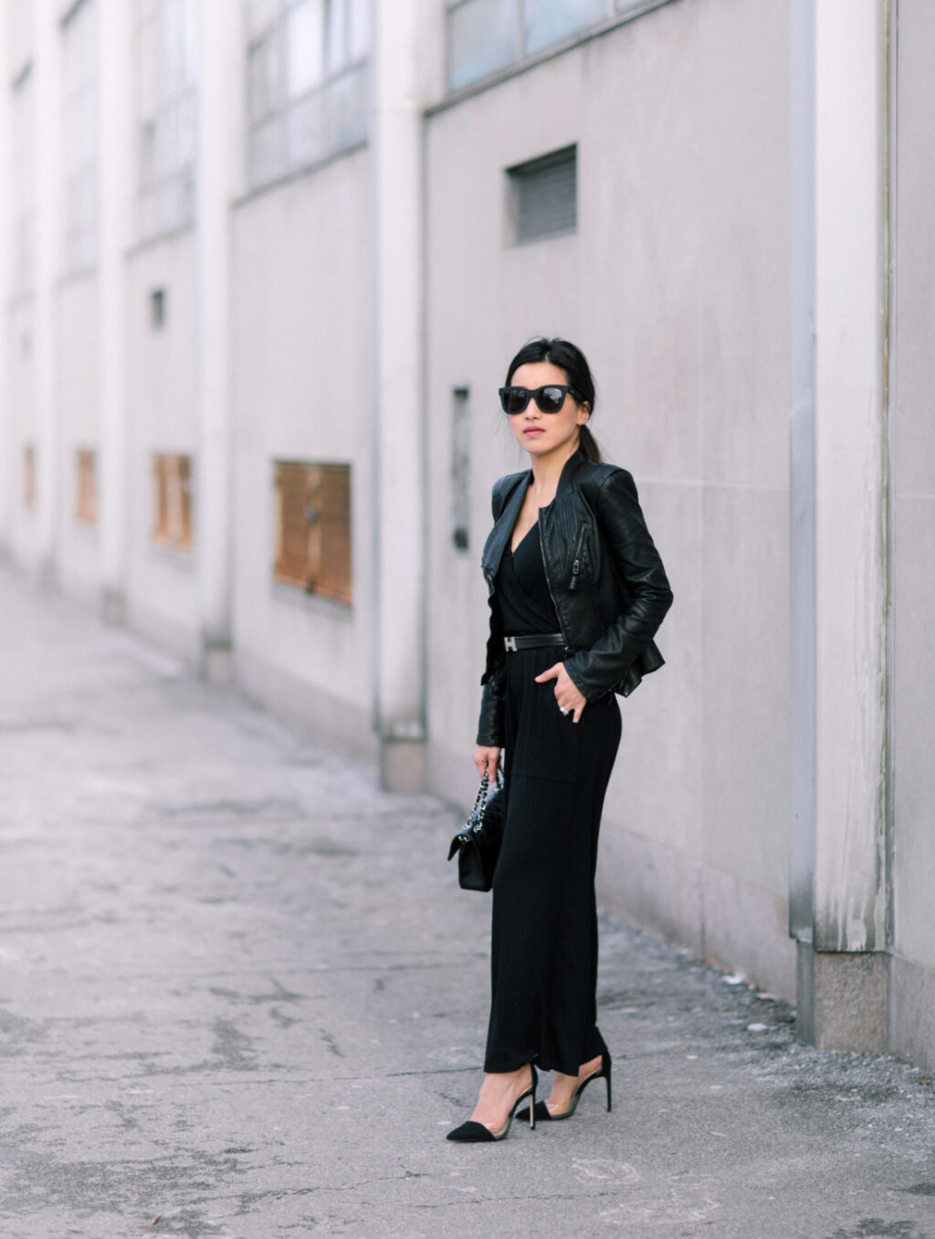 How to style a black jumpsuit by Extra Petite Blog