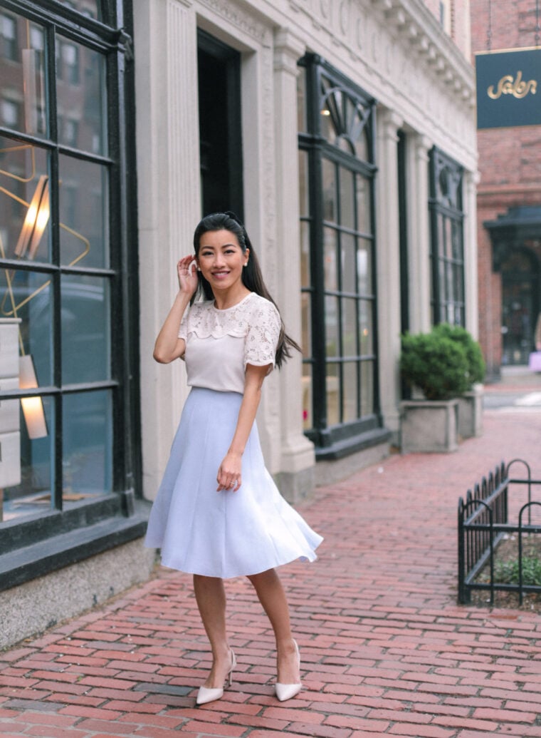 spring work business casual outfit for petite women