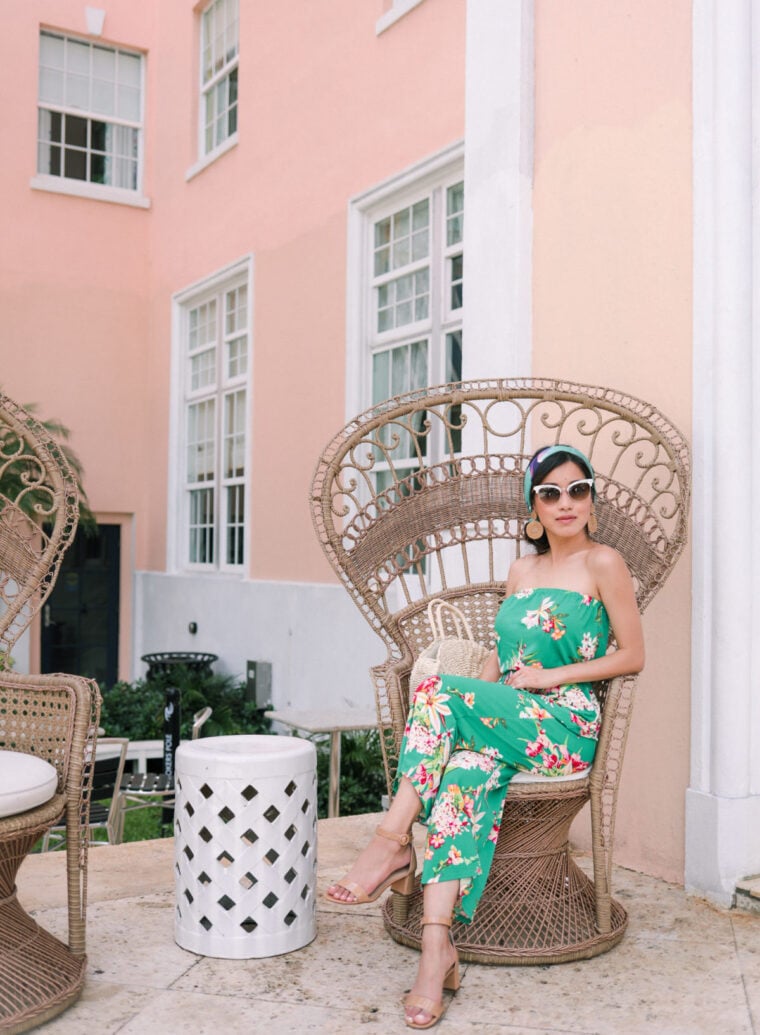 express petites green floral jumpsuit the colony hotel palm beach