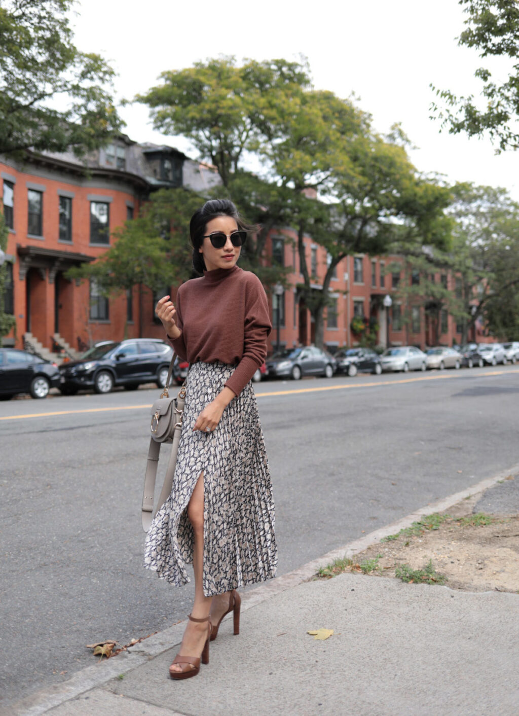 Short Ascending Folded Animal Skin Skirt