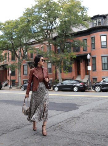 leather jacket fall outfit by extra petite fashion blog