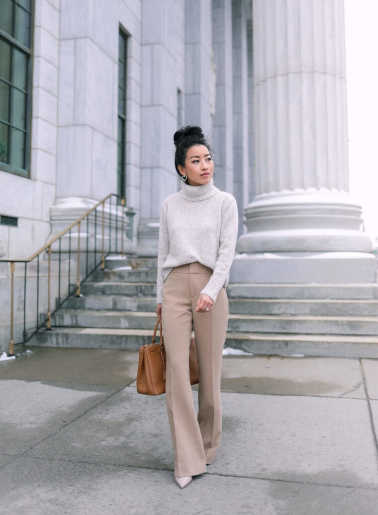 petite tan trousers workwear ideas