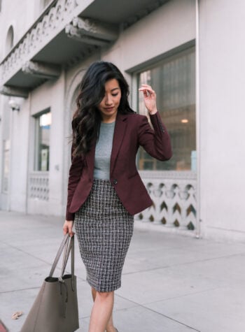 work outfit inspiration office laptop tote