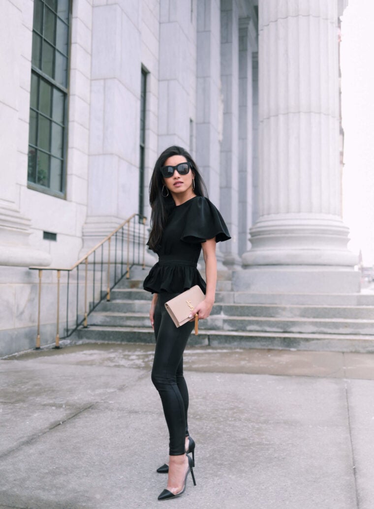 petite faux leather leggings