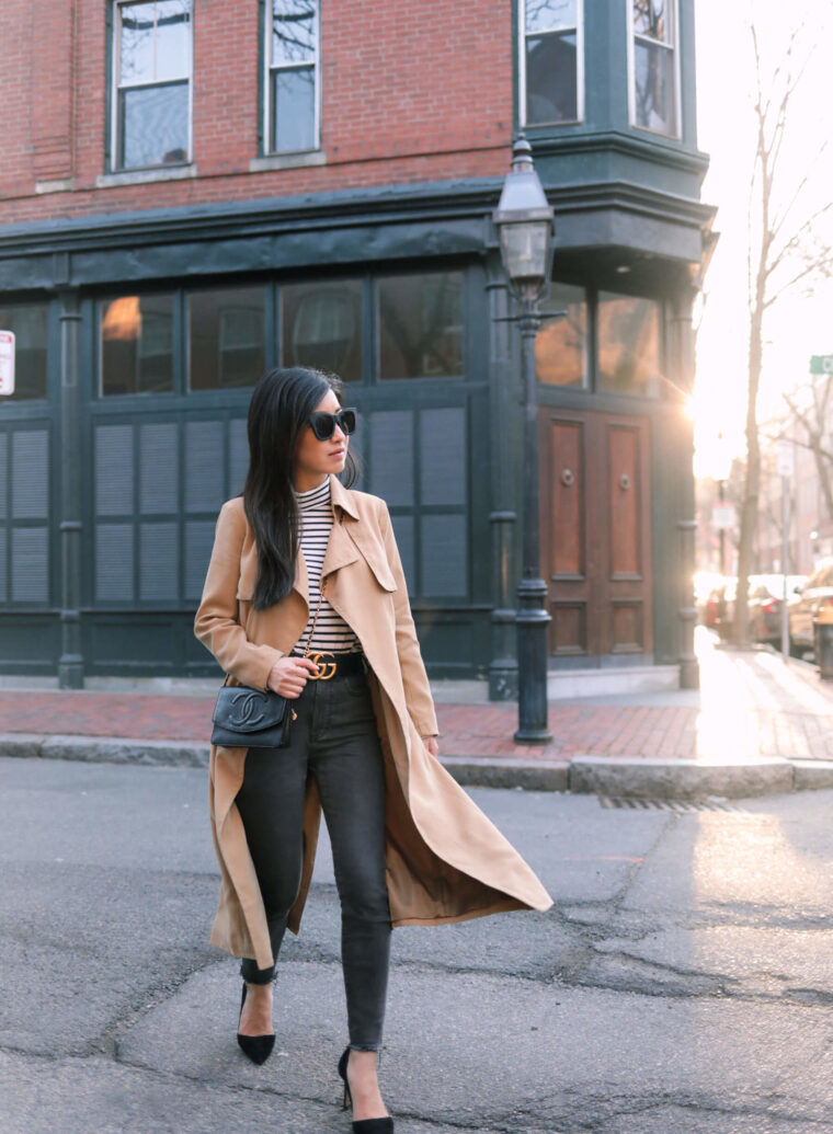how to style a long trench coat