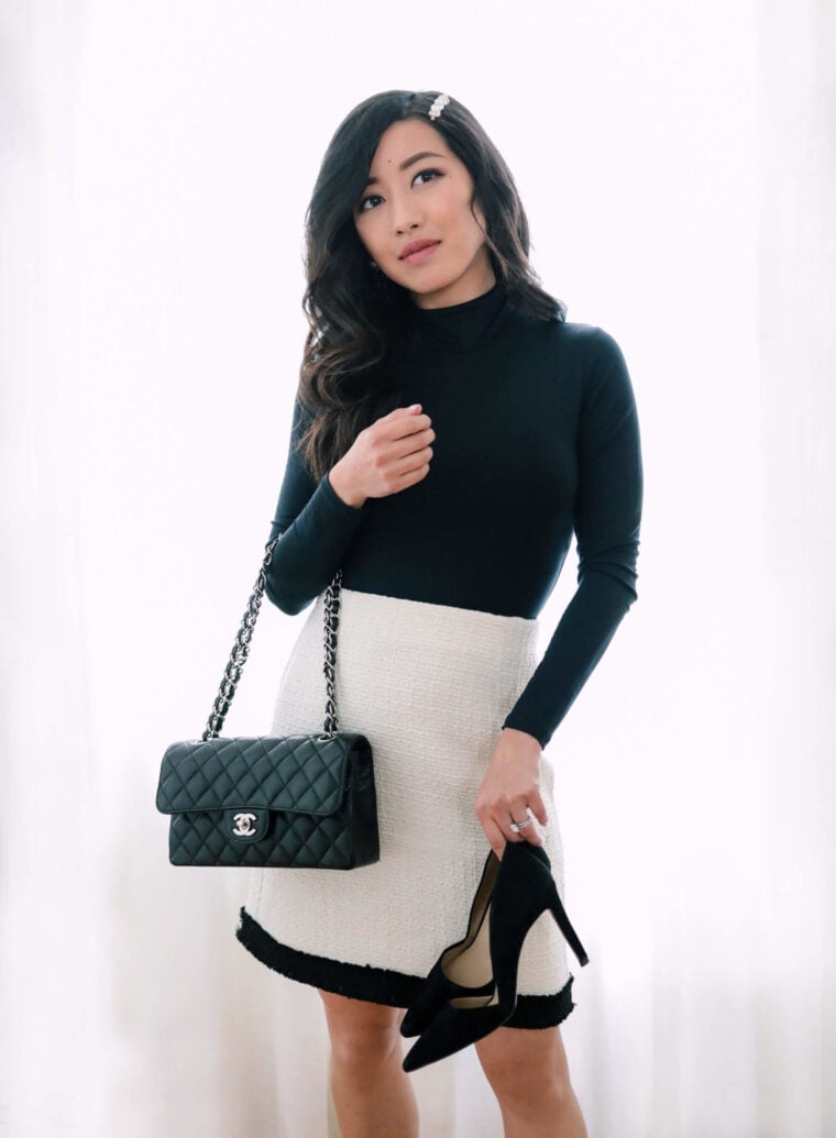 chanel small flap black silver
