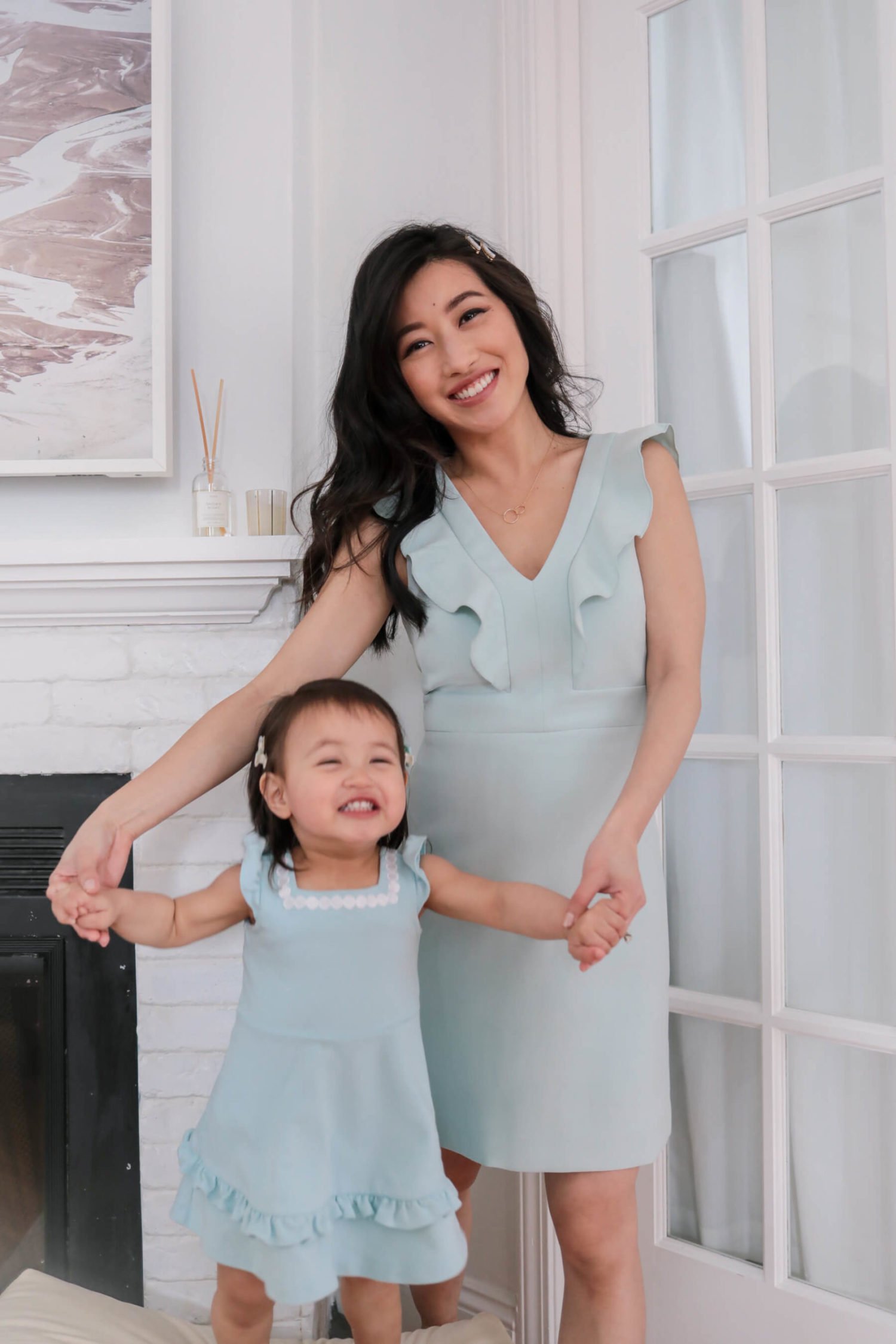 Mother daughter mint dresses