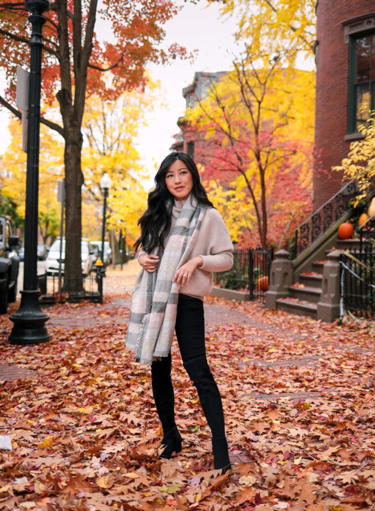 reversible plaid and leopard scarf