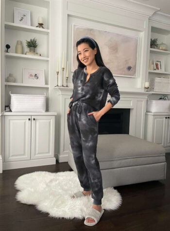 tie dye waffle joggers set petite loungewear