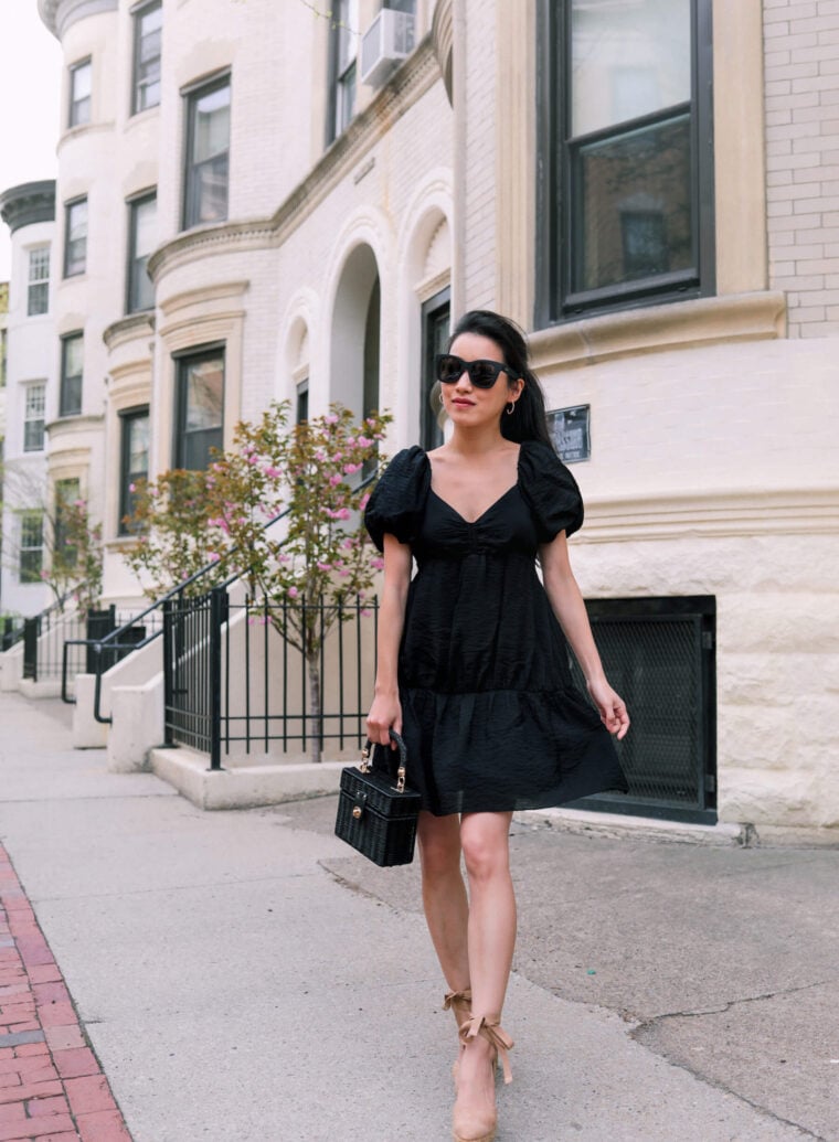 black summer mini dress
