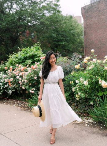 petites flowy white maxi dress bridal shower