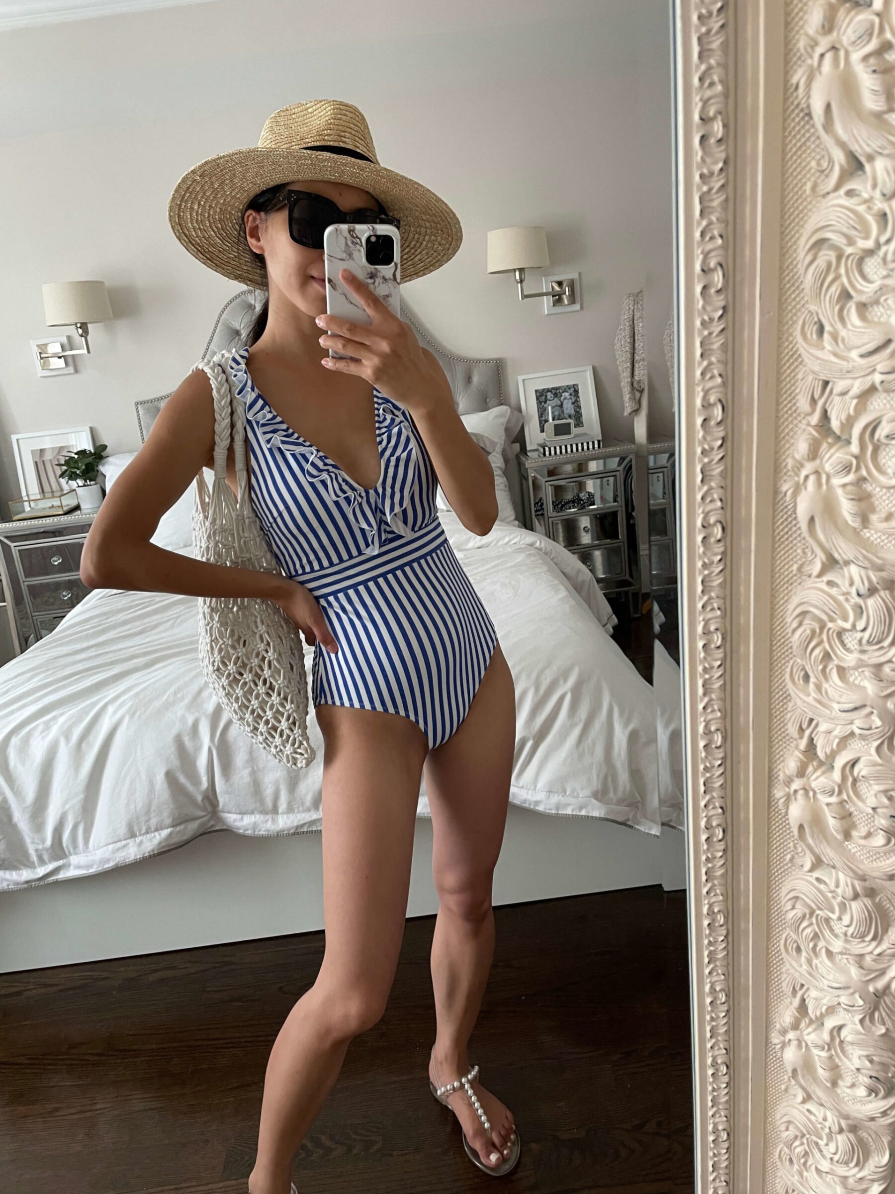 amazon striped one piece swimsuit