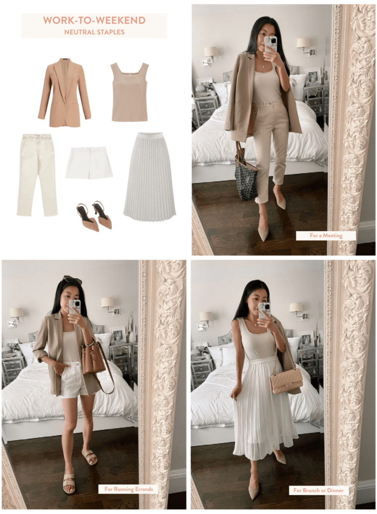 neutral capsule wardrobe petite fashion