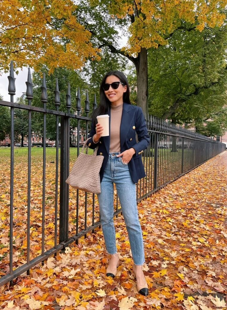 madewell petite jeans fall outfit