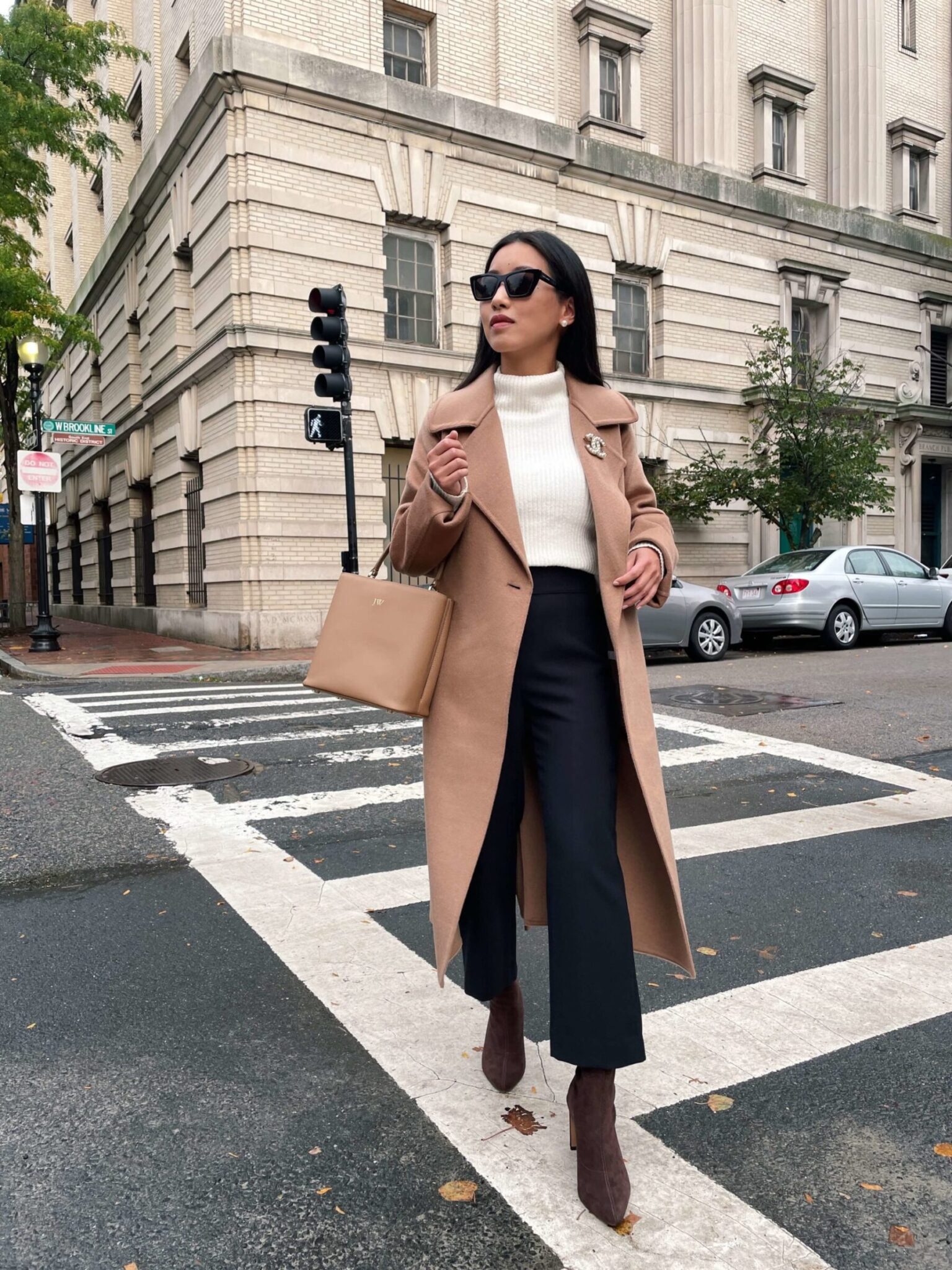 Fall / Winter Work Outfit with Boots + Uniqlo Camel Coat