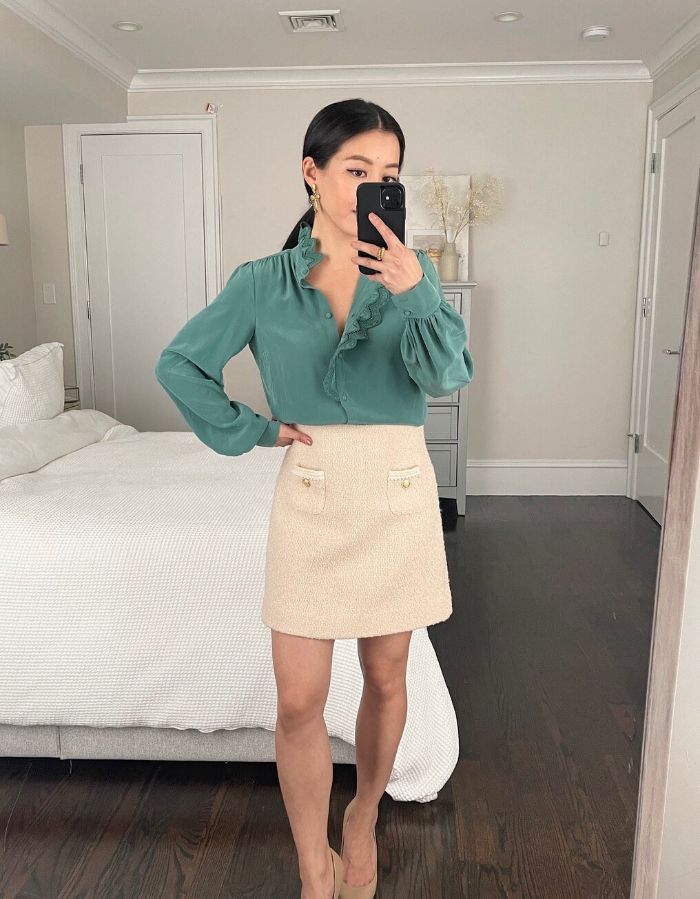 sezane silk chloe blouse petite fit review