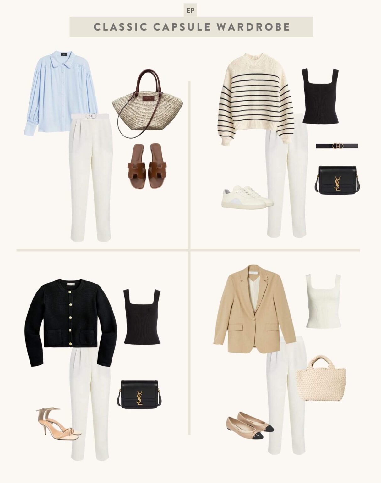 20 Classic Petite Outfit Ideas - Spring Summer Capsule Wardrobe