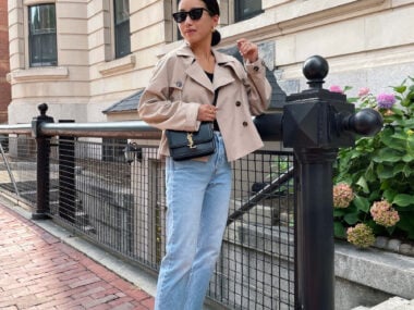 fall 2023 trends crop trench coat chunky loafers