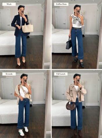 four ways to style slim wide leg jeans