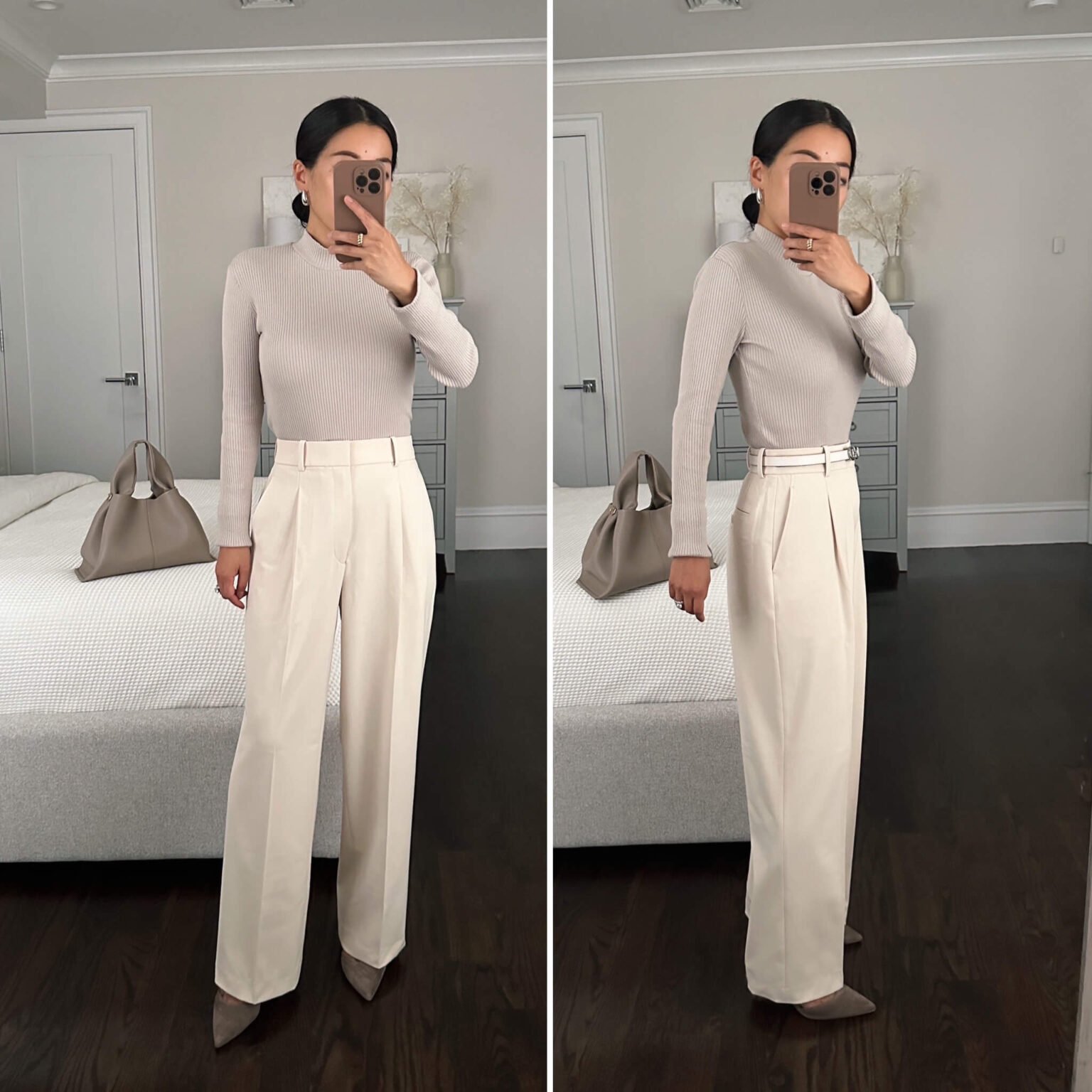 Uniqlo Petite Reviews Wide Leg Trousers + Wool Coat