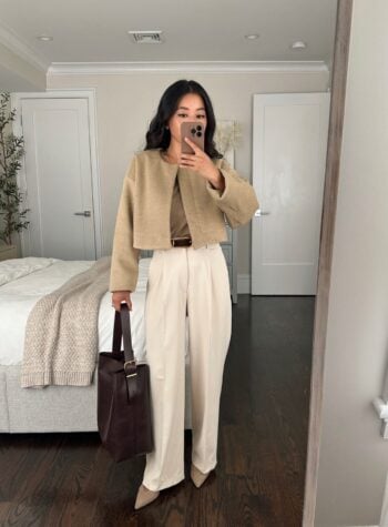 amazon cos cropped wool jacket style petite fall outfit