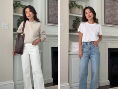 petite friendly jeans to wear with sneakers spring outfits