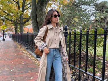 Sezane Clyde Trench Coat rainy day petite outfit